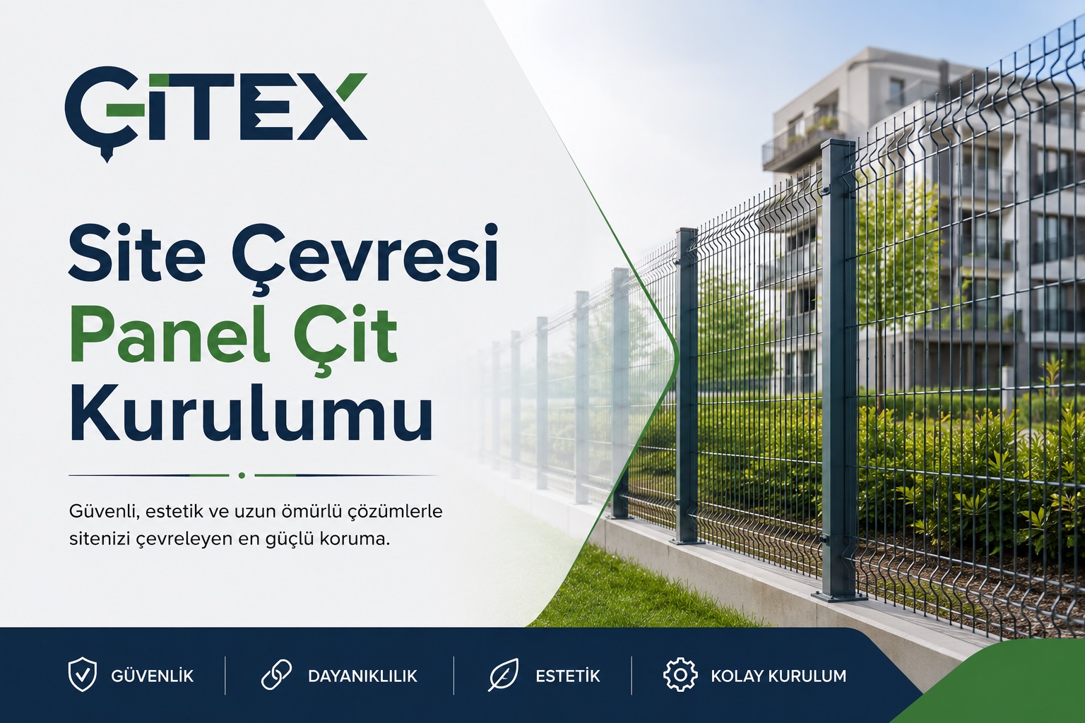Site ve toplu konut çevresi için panel çit güvenlik sistemi