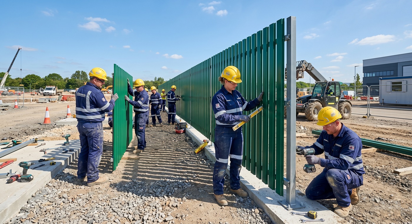 Uzman Çitex ekipleri tarafından yapılan profesyonel yeşil panel çit montajı